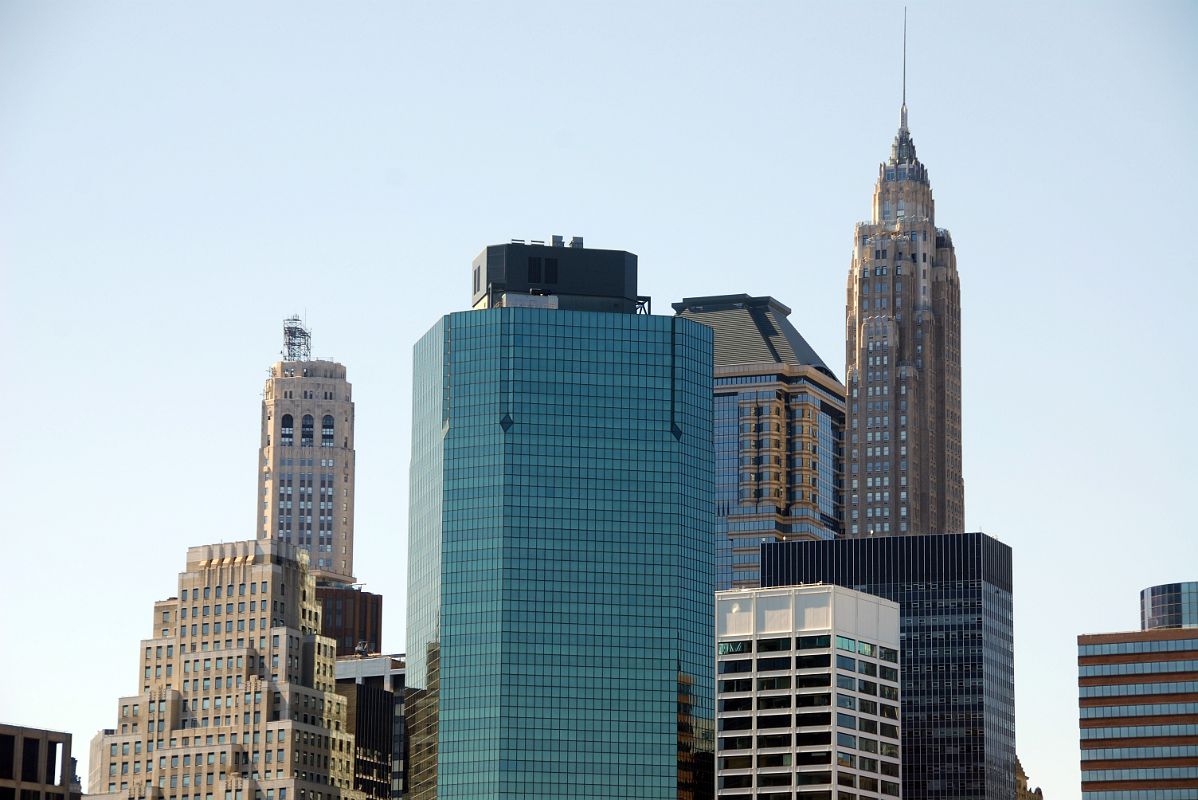 23 New York Financial District 120 Wall St, 20 Exchange Place, Maiden Lane Tower, 60 Wall St, American International Building From Brooklyn Heights